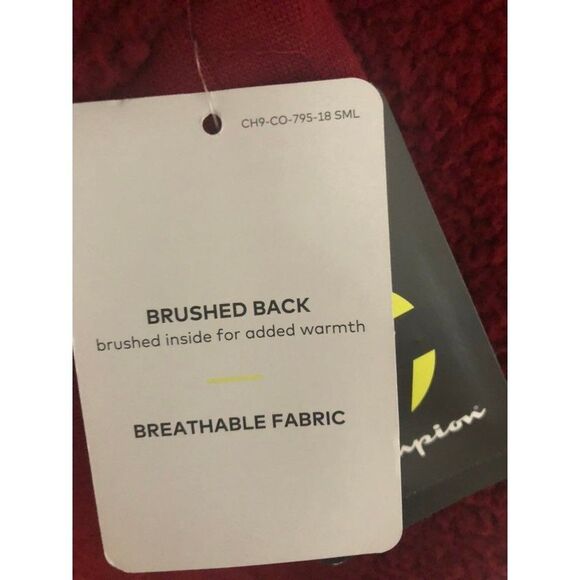 Red Sherpa Jacket with Hoodie Size Large Full Zip Pockets NWT Unisex - Picture 5 of 7